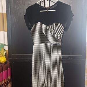 Black and White Striped BCBG Maxazria Dress